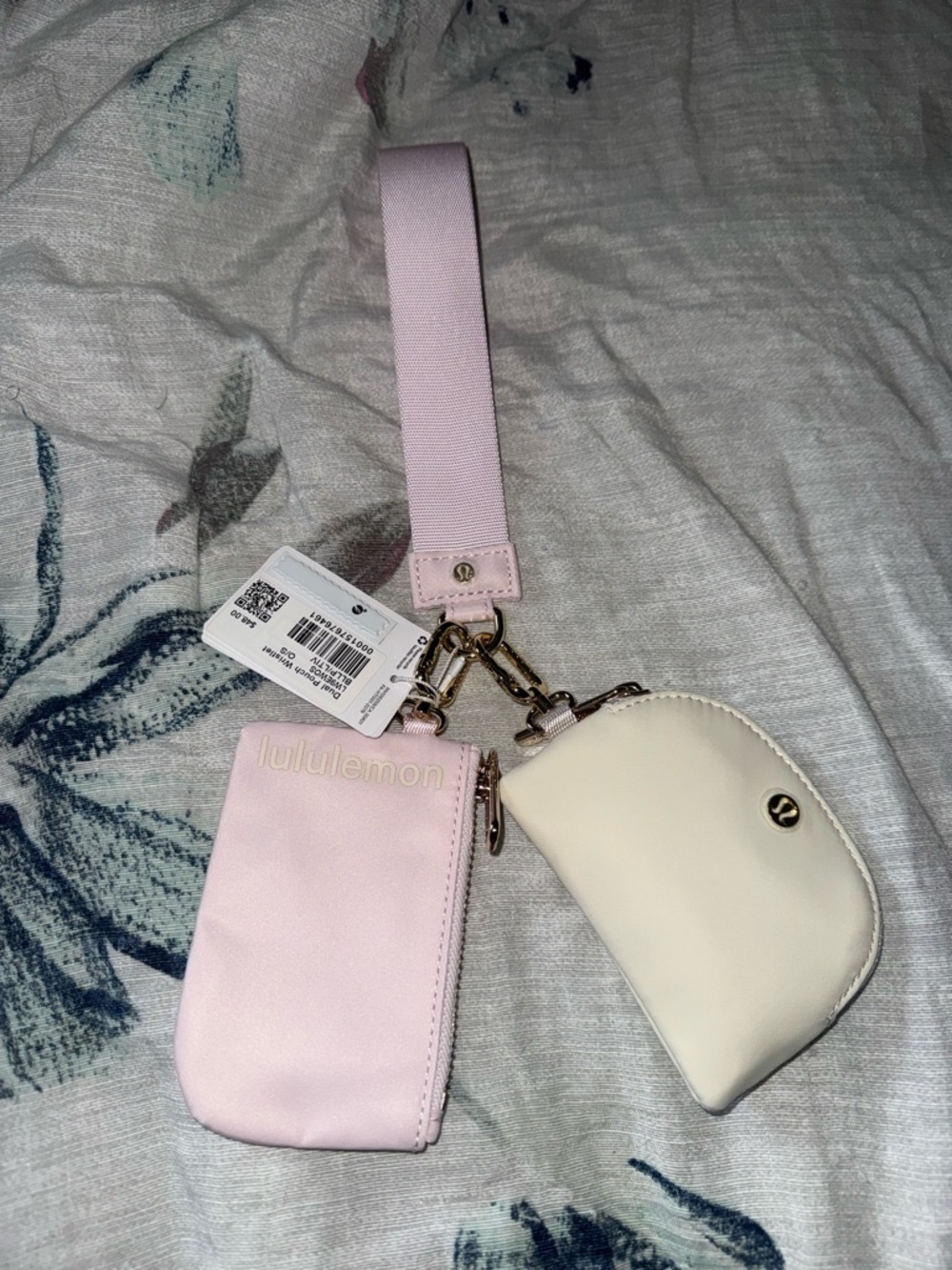 lululemon athletica Dual Pouch Wristlet Blissful Pink/Light Ivory